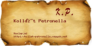 Kollát Petronella névjegykártya